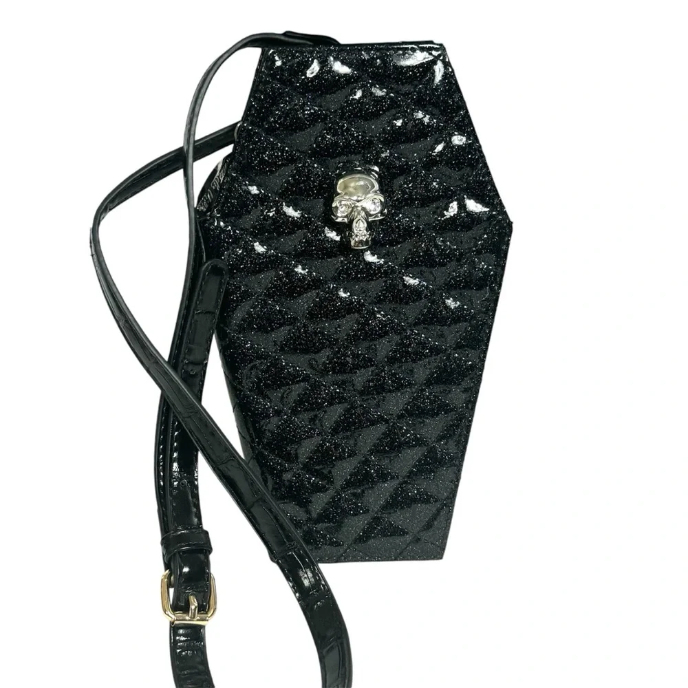 Lux de Ville Coffin Crossbody Black & Shimmering Blue Purse / Clutch 💀
